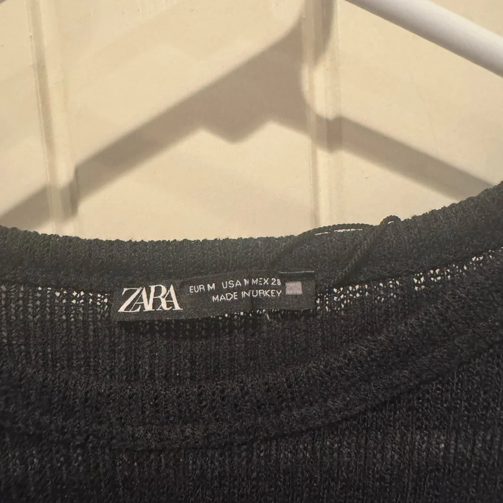 Zara Black Mesh Long Sleeve Sweater NWOT